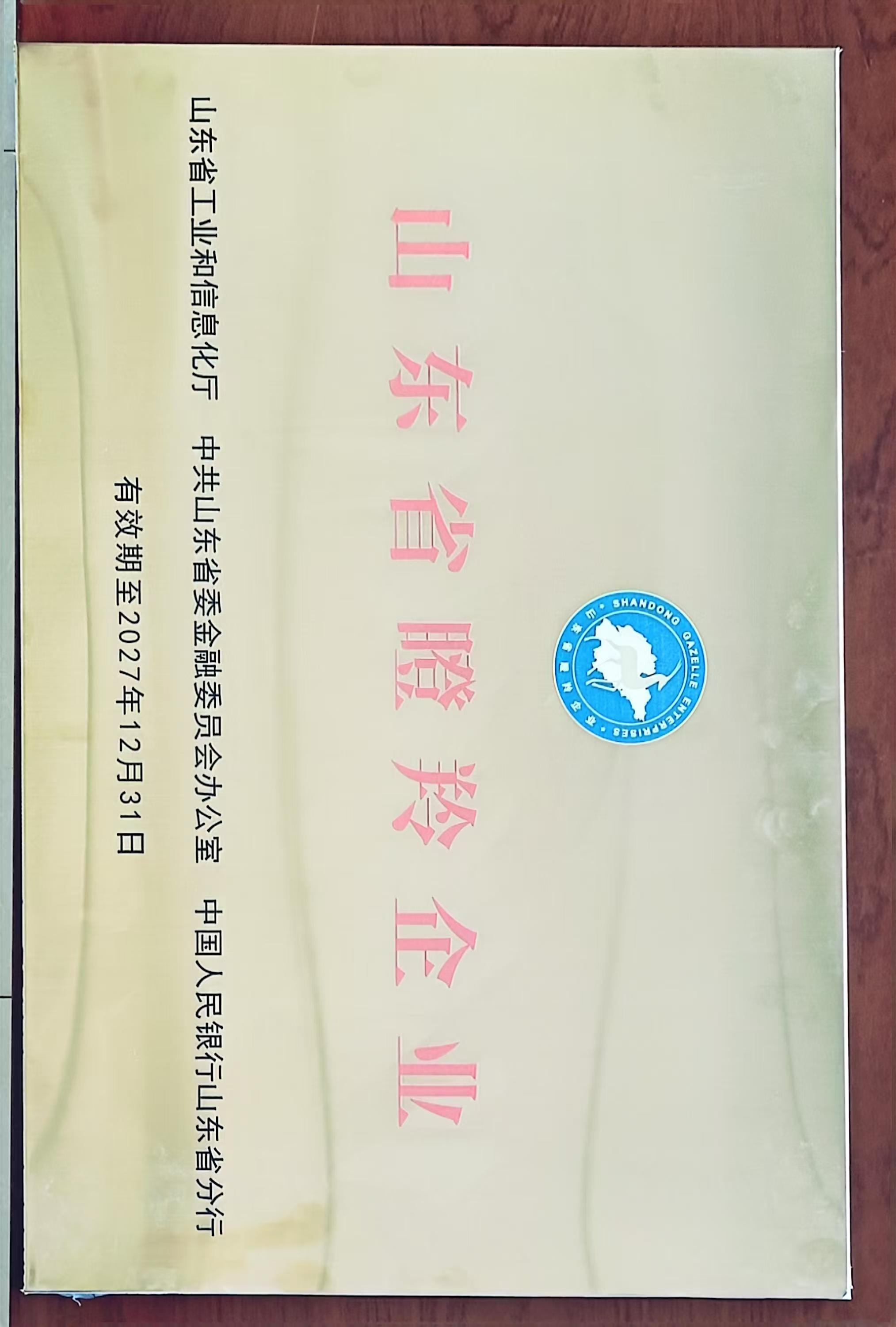  山东省瞪羚企业